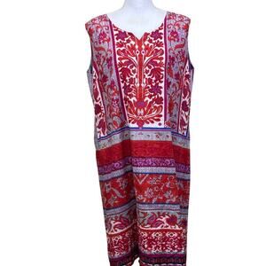 Reversible‎ Indian shift dress, pink/blue, global inspired, vacation, casual